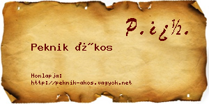 Peknik Ákos névjegykártya
