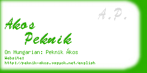 akos peknik business card